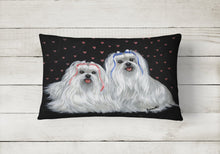 Load image into Gallery viewer, Maltese Sweethearts Canvas Fabric Decorative Pillow PPP3263PW1216