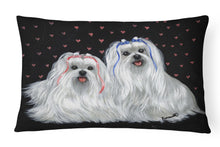 Load image into Gallery viewer, Maltese Sweethearts Canvas Fabric Decorative Pillow PPP3263PW1216