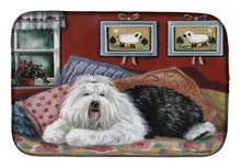 Load image into Gallery viewer, Old English Sheepdog Sweet Dreams Dish Drying Mat – Absorbent, Artistic Kitchen Essentials PPP3266DDM