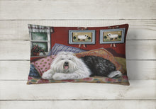 Load image into Gallery viewer, Old English Sheepdog Sweet Dreams Canvas Fabric Decorative Pillow PPP3266PW1216
