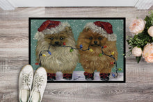 Load image into Gallery viewer, Pomeranian Christmas Lighten Up Doormat - 24x36 Decorative Floor Mat – Indoor/Outdoor Rug with Artistic Flair PPP3267JMAT