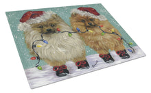 Load image into Gallery viewer, Pomeranian Christmas Lighten Up Glass Cutting Boards – Durable, Decorative Kitchen Art Large PPP3267LCB