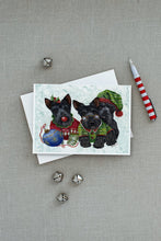 Load image into Gallery viewer, Scottish Terrier Christmas Elves Greeting Cards -  Blank Note Cards – 8-Pack of Artist-Designed Cards with Envelopes