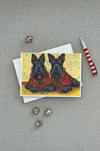 Load image into Gallery viewer, Scottish Terrier Scotties Rule Greeting Cards -  Blank Note Cards – 8-Pack of Artist-Designed Cards with Envelopes