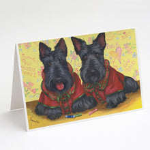 Load image into Gallery viewer, Scottish Terrier Scotties Rule Greeting Cards -  Blank Note Cards – 8-Pack of Artist-Designed Cards with Envelopes