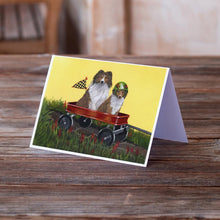 Load image into Gallery viewer, Sheltie Sheepdog Express Greeting Cards -  Blank Note Cards – 8-Pack of Artist-Designed Cards with Envelopes
