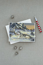 Load image into Gallery viewer, Siberian Husky Winterscape Greeting Cards -  Blank Note Cards – 8-Pack of Artist-Designed Cards with Envelopes