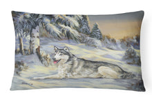 Load image into Gallery viewer, Siberian Husky Winterscape Canvas Fabric Decorative Pillow PPP3274PW1216