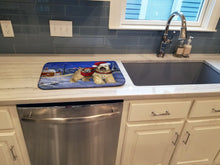 Load image into Gallery viewer, Wheaten Terrier Christmas Dish Drying Mat – Absorbent, Artistic Kitchen Essentials PPP3275DDM