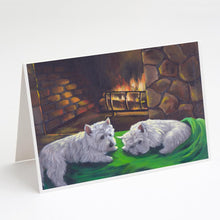 Load image into Gallery viewer, Westie A Winter's Night Greeting Cards -  Blank Note Cards – 8-Pack of Artist-Designed Cards with Envelopes