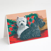 Load image into Gallery viewer, Westie and Scottie Great Scots Greeting Cards -  Blank Note Cards – 8-Pack of Artist-Designed Cards with Envelopes