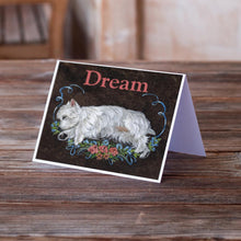 Load image into Gallery viewer, Westie Dream Greeting Cards -  Blank Note Cards – 8-Pack of Artist-Designed Cards with Envelopes