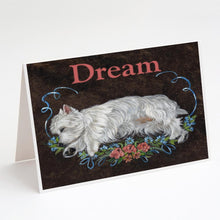 Load image into Gallery viewer, Westie Dream Greeting Cards -  Blank Note Cards – 8-Pack of Artist-Designed Cards with Envelopes