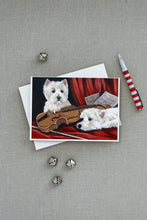 Load image into Gallery viewer, Westie Fiddlers Greeting Cards -  Blank Note Cards – 8-Pack of Artist-Designed Cards with Envelopes