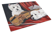 Load image into Gallery viewer, Westie Fiddlers Glass Cutting Boards – Durable, Decorative Kitchen Art Large PPP3279LCB