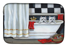 Load image into Gallery viewer, Westie Pour Le Bain Bathtime Dish Drying Mat – Absorbent, Artistic Kitchen Essentials PPP3281DDM