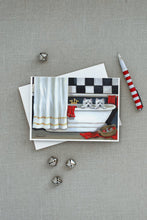 Load image into Gallery viewer, Westie Pour Le Bain Bathtime Greeting Cards -  Blank Note Cards – 8-Pack of Artist-Designed Cards with Envelopes
