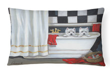 Load image into Gallery viewer, Westie Pour Le Bain Bathtime Canvas Fabric Decorative Pillow PPP3281PW1216