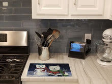 Load image into Gallery viewer, Westie Christmas Self Portrait Glass Cutting Boards – Durable, Decorative Kitchen Art Large PPP3286LCB