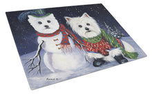 Load image into Gallery viewer, Westie Christmas Self Portrait Glass Cutting Boards – Durable, Decorative Kitchen Art Large PPP3286LCB