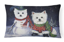 Load image into Gallery viewer, Westie Christmas Self Portrait Canvas Fabric Decorative Pillow PPP3286PW1216