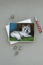Load image into Gallery viewer, Westie Wake Up Greeting Cards -  Blank Note Cards – 8-Pack of Artist-Designed Cards with Envelopes