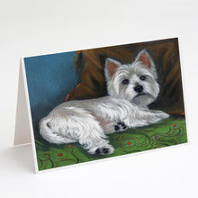 Load image into Gallery viewer, Westie Wake Up Greeting Cards -  Blank Note Cards – 8-Pack of Artist-Designed Cards with Envelopes