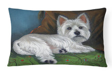 Load image into Gallery viewer, Westie Wake Up Canvas Fabric Decorative Pillow PPP3287PW1216