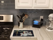 Load image into Gallery viewer, Westie Westie's Aglow Glass Cutting Boards – Durable, Decorative Kitchen Art Large PPP3288LCB