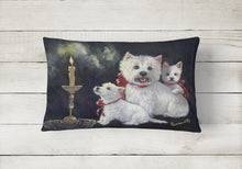 Load image into Gallery viewer, Westie Westie's Aglow Canvas Fabric Decorative Pillow PPP3288PW1216