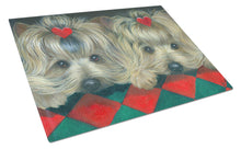 Load image into Gallery viewer, Yorkshire Terrier Yorkie 2 Hearts Glass Cutting Boards – Durable, Decorative Kitchen Art Large PPP3290LCB