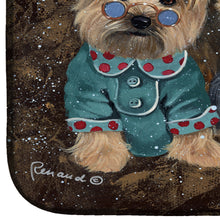 Load image into Gallery viewer, Yorkshire Terrier Yorkie Christmas Elves Dish Drying Mat – Absorbent, Artistic Kitchen Essentials PPP3291DDM