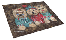 Load image into Gallery viewer, Yorkshire Terrier Yorkie Christmas Elves Glass Cutting Boards – Durable, Decorative Kitchen Art Large PPP3291LCB