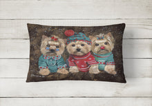Load image into Gallery viewer, Yorkshire Terrier Yorkie Christmas Elves Canvas Fabric Decorative Pillow PPP3291PW1216