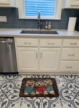 Load image into Gallery viewer, Yorkshire Terrier Yorkie Christmas Elves Machine Washable Memory Foam Mat PPP3291RUG