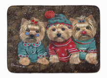 Load image into Gallery viewer, Yorkshire Terrier Yorkie Christmas Elves Machine Washable Memory Foam Mat PPP3291RUG