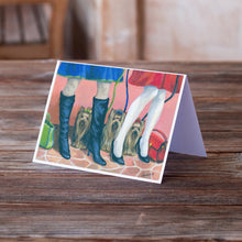 Load image into Gallery viewer, Yorkshire Terrier Yorkie on the Go Greeting Cards -  Blank Note Cards – 8-Pack of Artist-Designed Cards with Envelopes