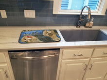 Load image into Gallery viewer, Yorkshire Terrier Yorkie Satin and Lace Dish Drying Mat – Absorbent, Artistic Kitchen Essentials PPP3293DDM