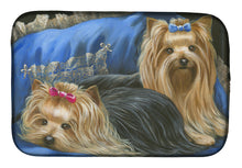 Load image into Gallery viewer, Yorkshire Terrier Yorkie Satin and Lace Dish Drying Mat – Absorbent, Artistic Kitchen Essentials PPP3293DDM