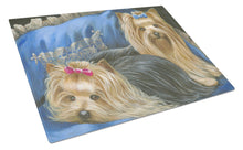 Load image into Gallery viewer, Yorkshire Terrier Yorkie Satin and Lace Glass Cutting Boards – Durable, Decorative Kitchen Art Large PPP3293LCB