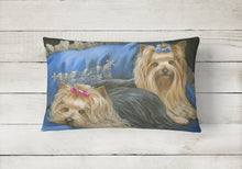 Load image into Gallery viewer, Yorkshire Terrier Yorkie Satin and Lace Canvas Fabric Decorative Pillow PPP3293PW1216