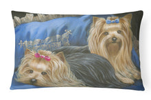 Load image into Gallery viewer, Yorkshire Terrier Yorkie Satin and Lace Canvas Fabric Decorative Pillow PPP3293PW1216