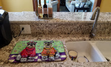 Load image into Gallery viewer, Schnauzer Love and Peace Dish Drying Mat – Absorbent, Artistic Kitchen Essentials PPP3333DDM