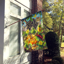 Load image into Gallery viewer, Cat Fuzzy in the Pumpkin Patch Flag Canvas House Size PRS4016CHF
