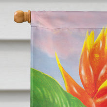 Load image into Gallery viewer, Black Chinned Hummingbirds Golden Heliconia Flag Canvas House Size PRS4021CHF