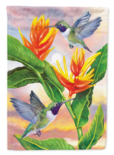 Load image into Gallery viewer, Black Chinned Hummingbirds Golden Heliconia Flag Canvas House Size PRS4021CHF