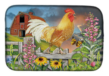 Load image into Gallery viewer, Yellow Rooster Greeting the Day Dish Drying Mat – Absorbent, Artistic Kitchen Essentials PRS4024DDM