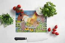 Load image into Gallery viewer, Yellow Rooster Greeting the Day Glass Cutting Boards – Durable, Decorative Kitchen Art Large PRS4024LCB
