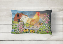 Load image into Gallery viewer, Yellow Rooster Greeting the Day Canvas Fabric Decorative Pillow PRS4024PW1216