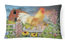Load image into Gallery viewer, Yellow Rooster Greeting the Day Canvas Fabric Decorative Pillow PRS4024PW1216